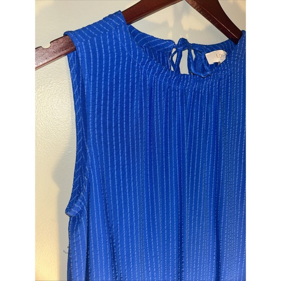 Loft Sleeveless Blouse Top Royal Blue XS Light And Airy - Picture 6 of 14